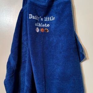 Blue Kids Hooded Bath Towel - Daddy's Little Athlete